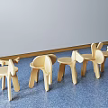 Modern Children's Tables and Chairs Kindergarten Tables and Chairs Background Wall 3d model