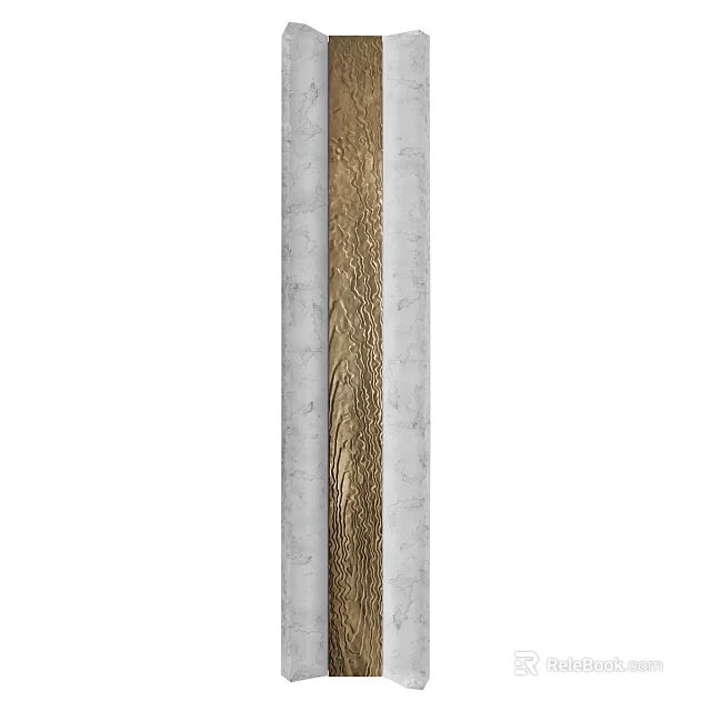 Modern Wall Lamp With Gold And White Textured Design For Interior Decoration 3d model 