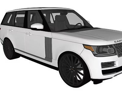 White Range Rover SUV With Black Wheels And Sleek Exterior Design 3d model