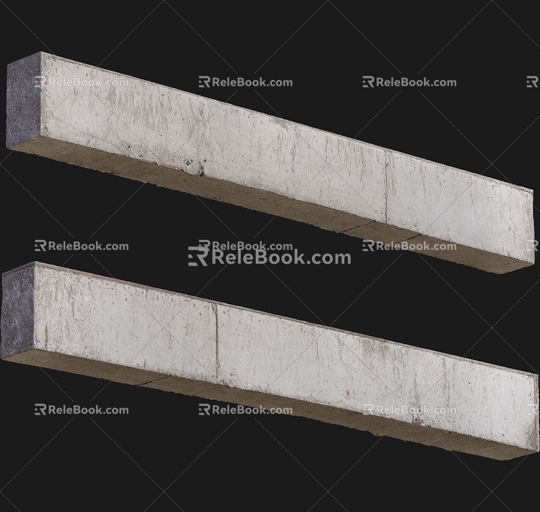 concrete beam construction beam cement column square cement column 3d model