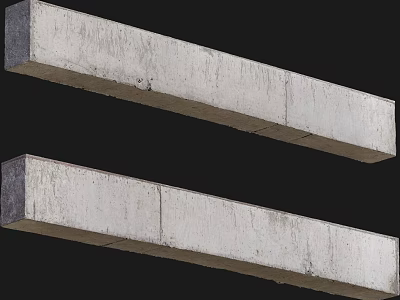 Two Concrete Columns with Horizontal Placement and Textured Surface for Architectural Use 3d model