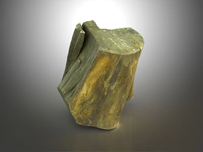 Wood Stone Decorative Piece Featuring Natural Texture Organic Pattern and Raw Appearance 3d model