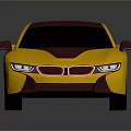 Gold And Purple Sleek Sports Car With Shiny Finish And Reflections