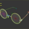 Elegant Jewelry Glasses With Round Lenses Gold Frame And Purple Temples