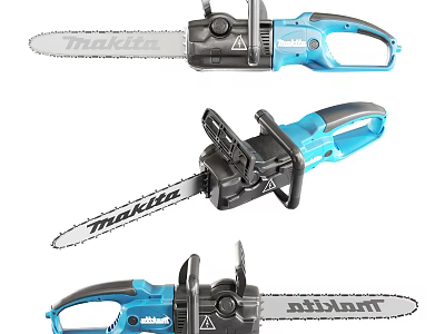 Makita Professional Industrial Chainsaw Power Tool View From Different Angles 3d model