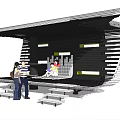 modern gallery shelf 3d model