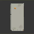 White Double Door Refrigerator Freezer With Cartoon Stickers And Worn Surface