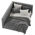 Modern Upholstered Kids Bed with Tufted Headboard Soft Pillows and Cozy Blankets