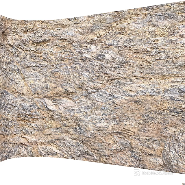 Natural Stone Architectural Component Featuring Rough Textured Surface 3d model 