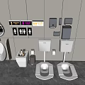 Modern Public Bathroom Toilet Design With Urinal Sink Mirror And Gender Signs