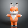 Cute Orange Fox Cartoon Character Plush Doll With White Belly Black Ears And Open Arms