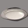 Modern Minimalist Ceiling Light With White Shade And Brown Textured Frame 3d model