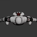 Futuristic Armored Soldier With White Black Armor And Red Accent Details