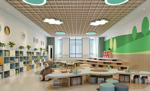 Modern Kindergarten Library 3d model