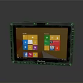 SmartPad Tablet With Colorful App Icons On Touch Screen And Black Frame