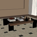 Modern Middle Ancient Style Coffee Table 3d model