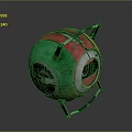 Vibrant Colorful Spherical Object With Eye Like Design On Metal Stand