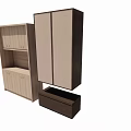 Wooden Entryway Cabinet and Side Cabinet with Modern Design Storage Shelves and Drawers
