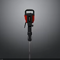 Red And Black Electric Jackhammer With Handle And Metal Chisel Bit For Construction
