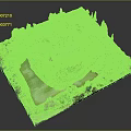 Elaborate Castle Architecture Model With Lush Green Trees Scenic Lake And Winding Path