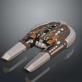 Futuristic Spaceship Model Featuring Symmetrical Pointed Structures Mechanical Details And Reflective Surface 3d model