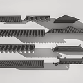 Various Types Of Black Structural Components With Ribbed Angled Flat And Curved Shapes