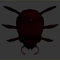Red Beetle 3D Model With Green Eyes Claws And Textured Shell 3d model