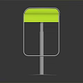 Stylish Modern Bar Stool With Curved Green Cushion And Silver Metal Frame