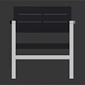 Stylish Modern Leisure Chair With White Frame Black Slatted Seat And Armrests
