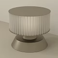 Modern Decorative Table Lamp With Pleated White Shade And Metallic Base