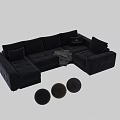 Corner Sofa Set In Navy Brown Velvet With Cushions Throw Blanket And Color Options