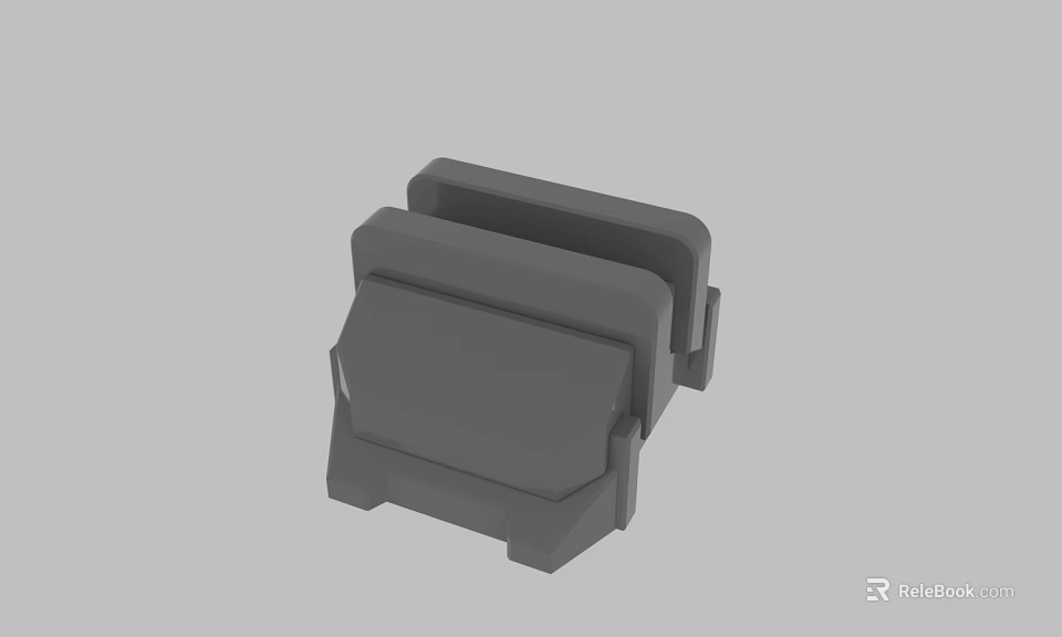 3D Modeled Gray Display Shelf Component With Stable Structural Design And Simple Structure 3d model 