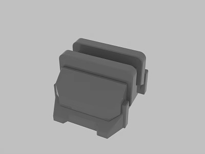3D Modeled Gray Display Shelf Component With Stable Structural Design And Simple Structure 3d model