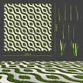 Wavy Stone Tiles And Grass Pattern In Outdoor Landscape Design