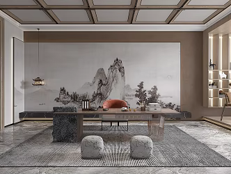 New Chinese Tea Room 3d model