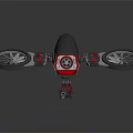 Intelligent Flying Machine With Dual Rotors Black Body Red Components And Control Panel