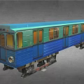 tram subway high-speed rail train green car 3d model