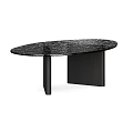 Contemporary Modern Oval Tables With Textured Surface And Black Legs Design