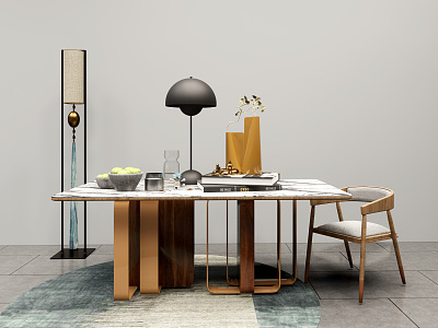 Light Luxury Dining Table and Chair Combination model