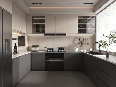 Light Luxury Kitchen 3d model