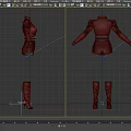 Stylish Red Jacket Black Skirt And Red Boots Fashion Clothing Set