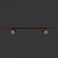 Stylish Skateboard With Orange And Gray Decorative Pattern And Orange Wheels
