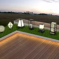 Outdoor Lights With Various Designs For Garden Grass And Wooden Deck