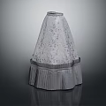 Elegant White Lace Dress with Gray Pleated Hem and Classic Design Details for Women