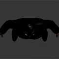 3D Game Movie Character In Black Suit Red Shirt With Yellow Glasses And Gray Background