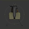 Modern Military Machine Gun With Tripod Ammunition Belt Magazine And Metal Finish