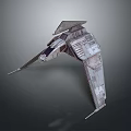 Futuristic Sci Fi Spaceship Model With Metallic Wings And Detailed Structure