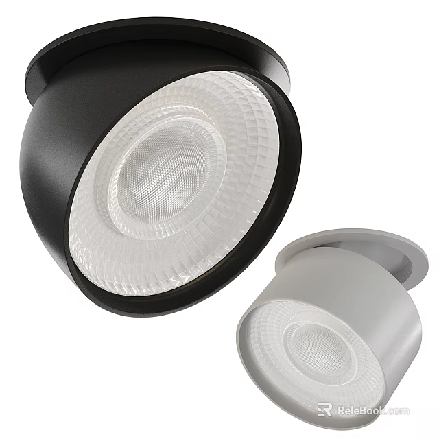 Modern Sleek Downlights And Spotlights With Black And White Finish For Home Lighting 3d model 