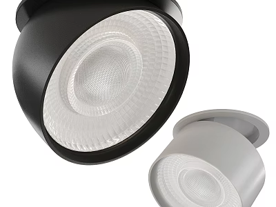 Modern Sleek Downlights And Spotlights With Black And White Finish For Home Lighting 3d model