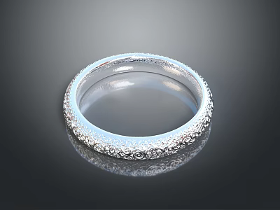 Silver Bracelet With Delicate Textured Surface And Elegant Decorative Craftsmanship Design 3d model